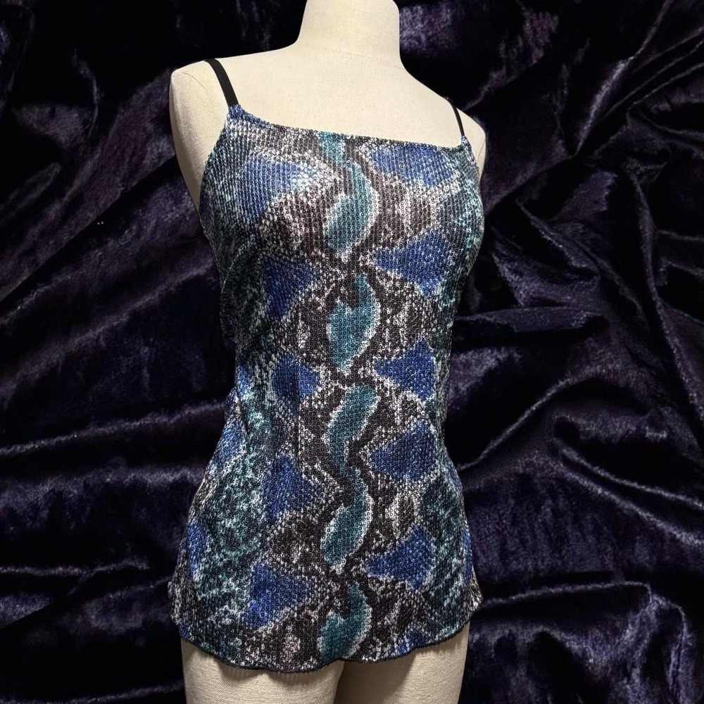Vintage Debs Sequin Snakeskin Cami Top